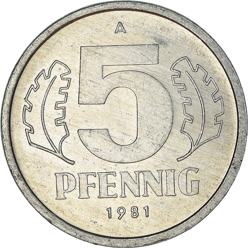 Monnaie, Allemagne, 5 Pfennig, 1981