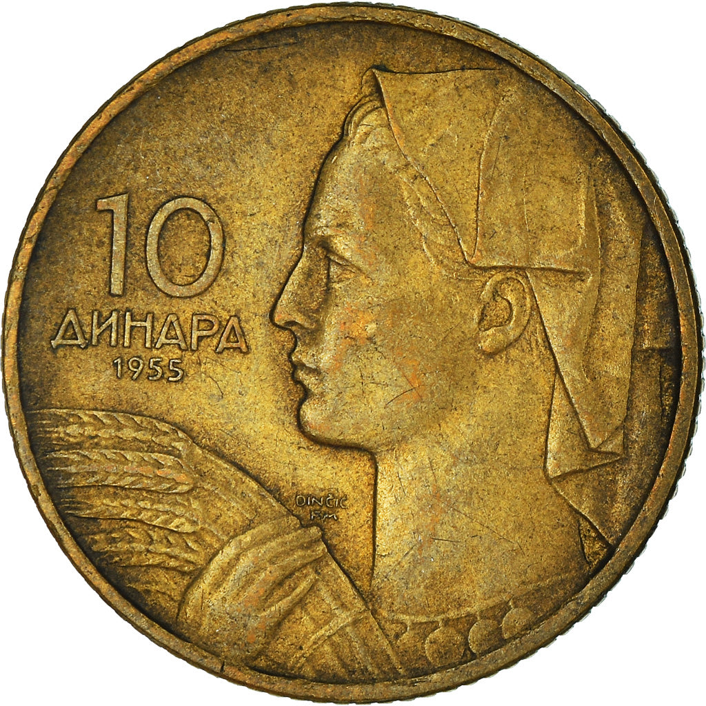 Moneta, Iugoslavia, 10 Dinara, 1955