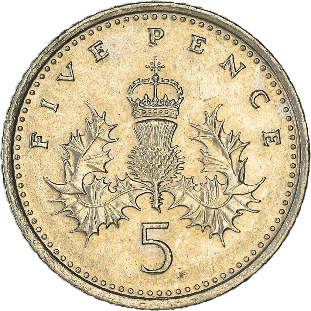 Moneda, Gran Bretaña, 5 Pence, 1992