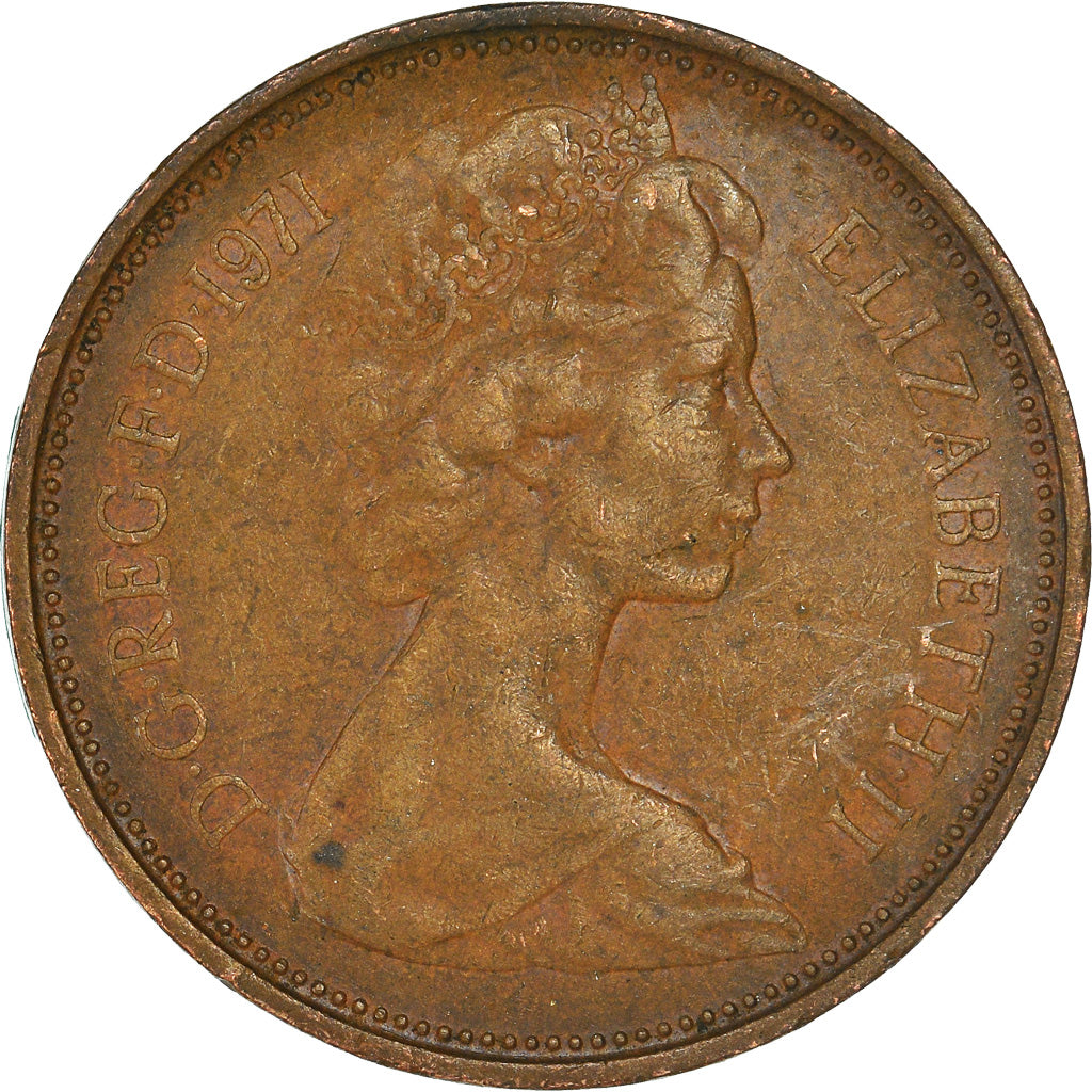 Münze, Großbritannien, 2 New Pence, 1971