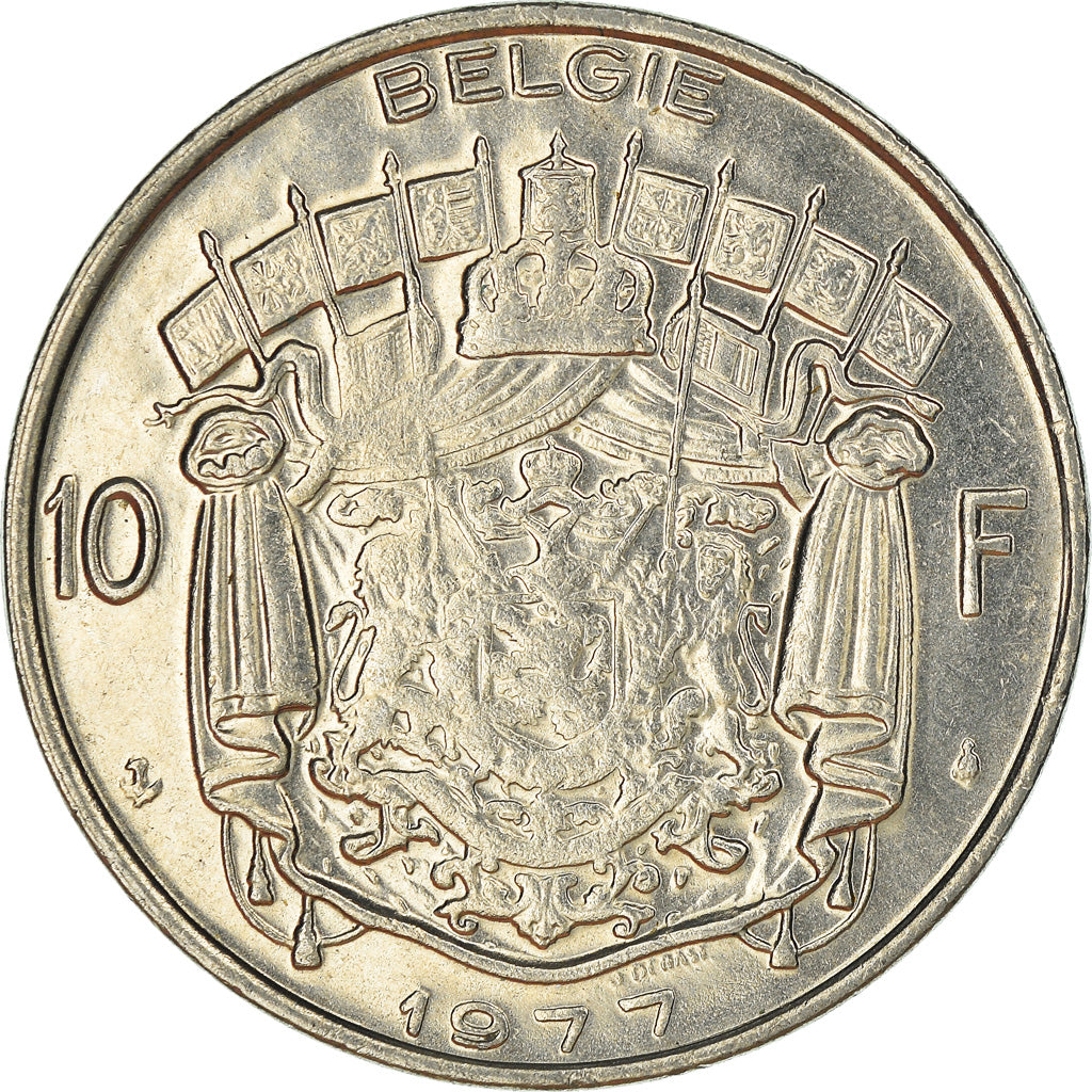 Münze, Belgien, 10 Francs, 10 Frank, 1977