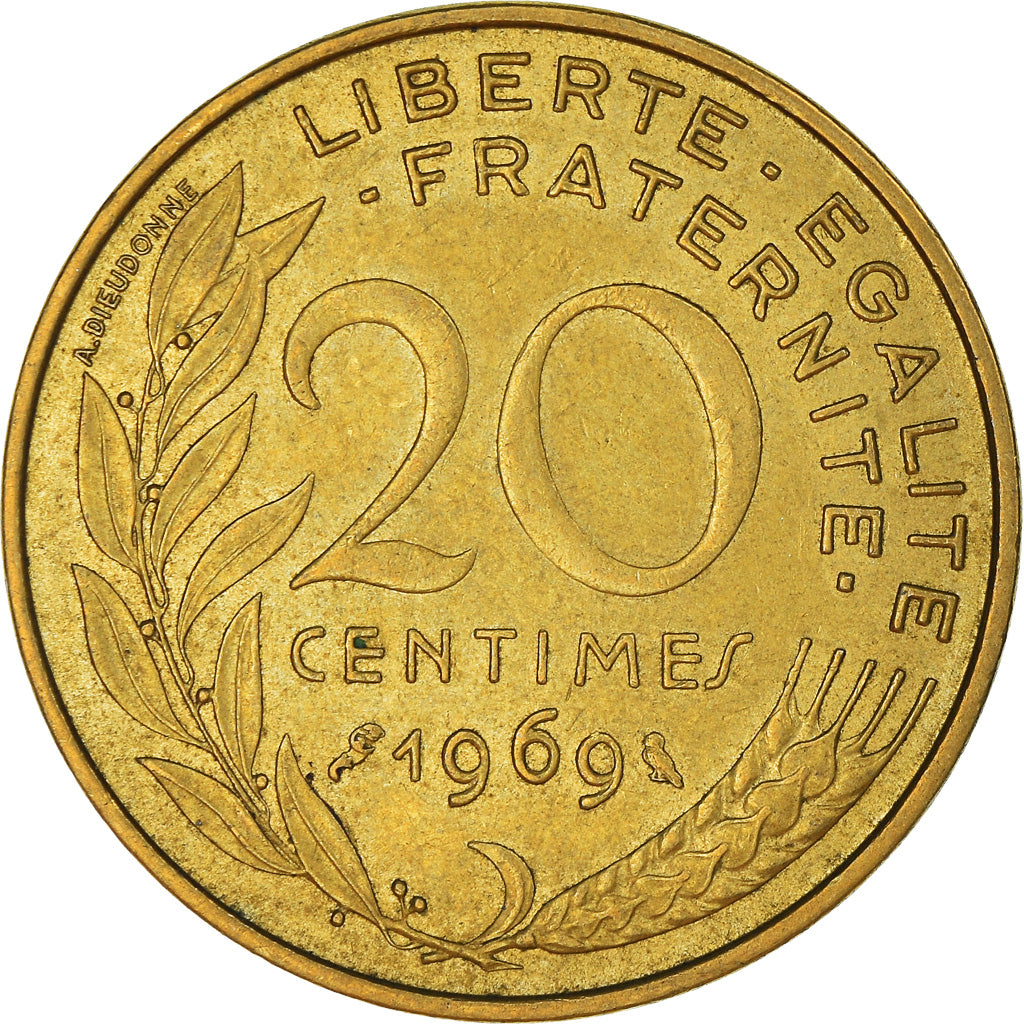 Münze, Frankreich, 20 Centimes, 1969