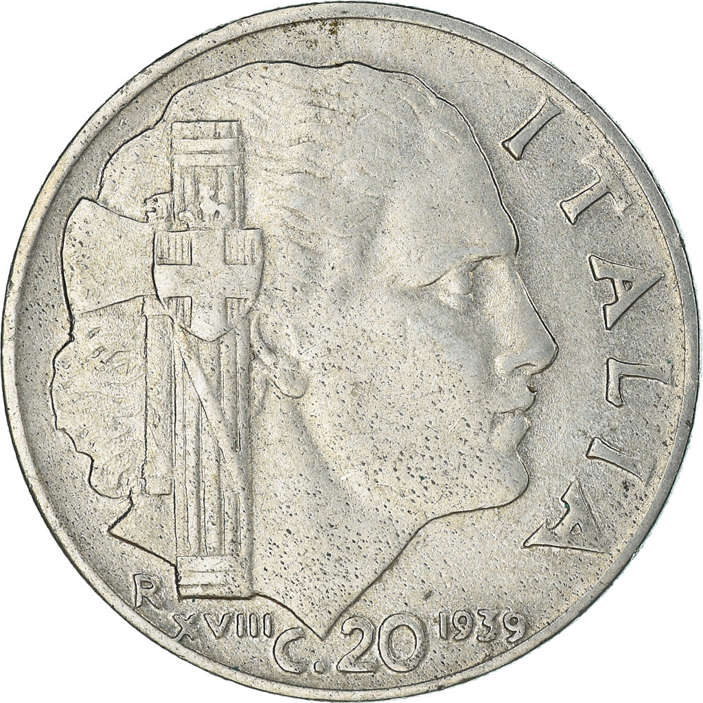 Moeda, Itália, 20 Centesimi, 1939