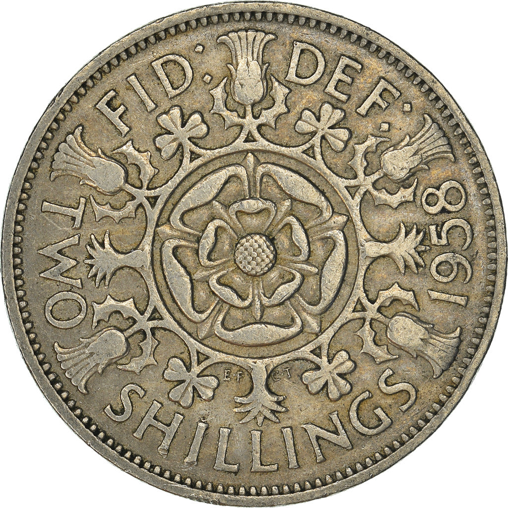 Moeda, Grã-Bretanha, 2 Shillings, 1958
