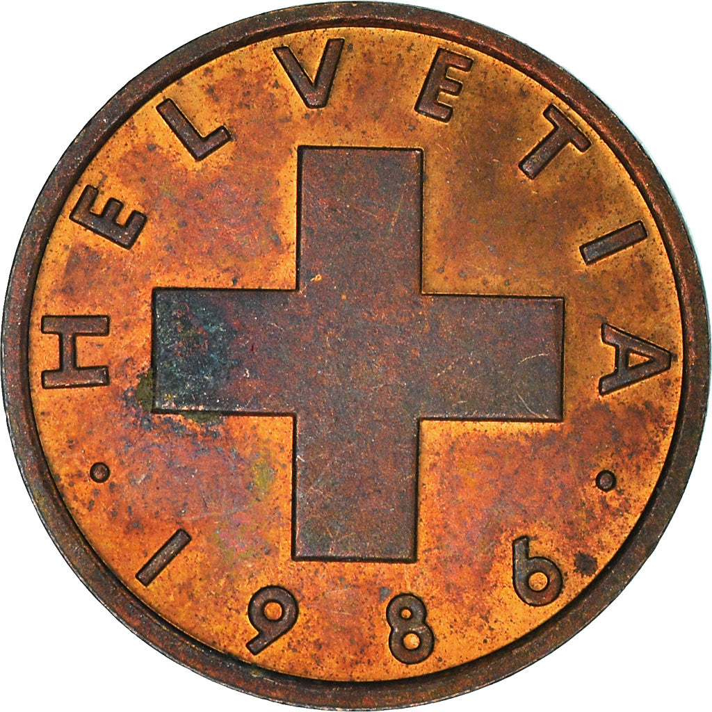 Moeda, Suíça, Rappen, 1986