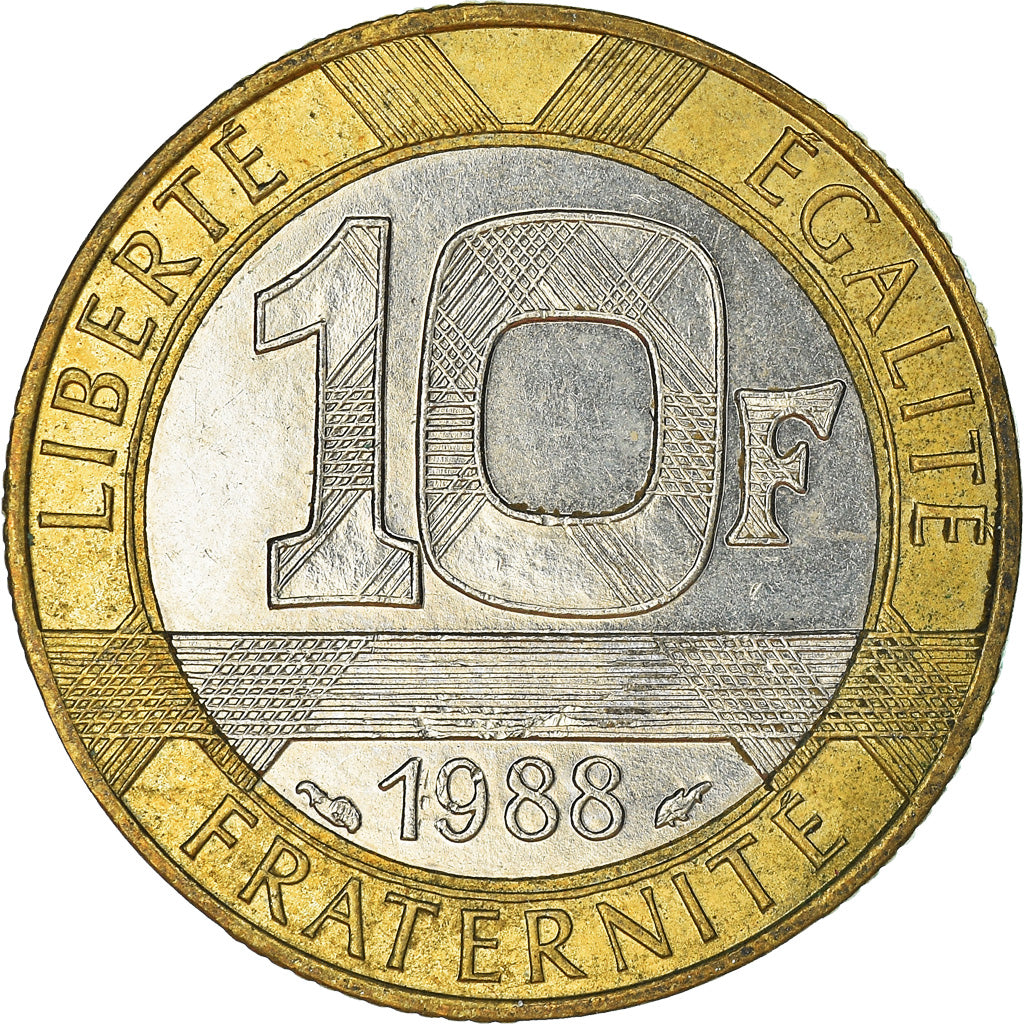 Moneta, Francja, 10 Francs, 1988