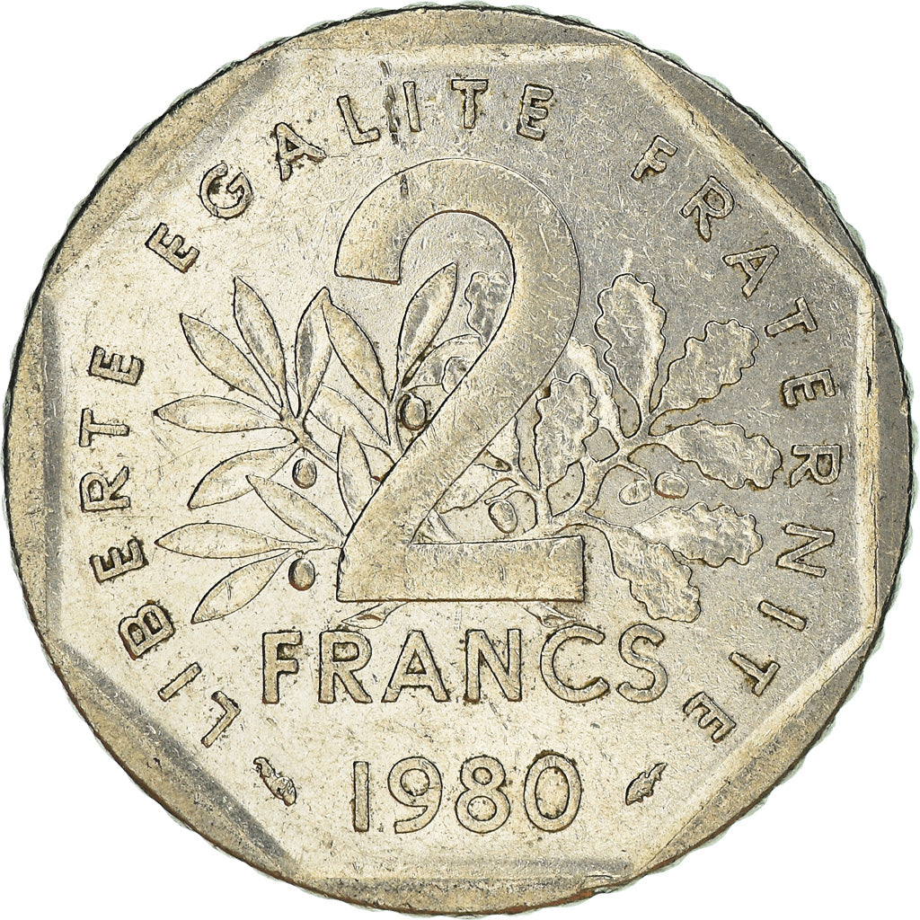 Coin, France, 2 Francs, 1980