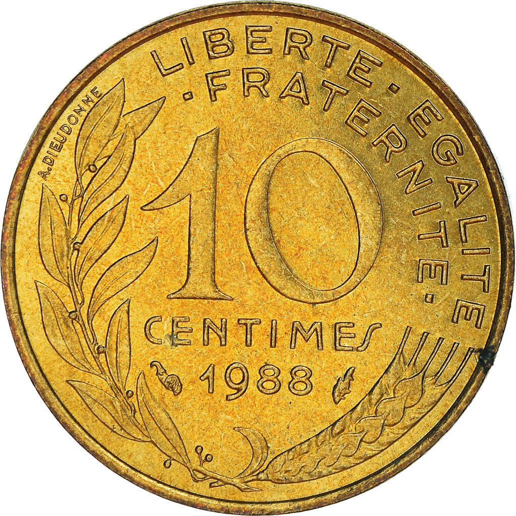 Moneta, Francia, 10 Centimes, 1988