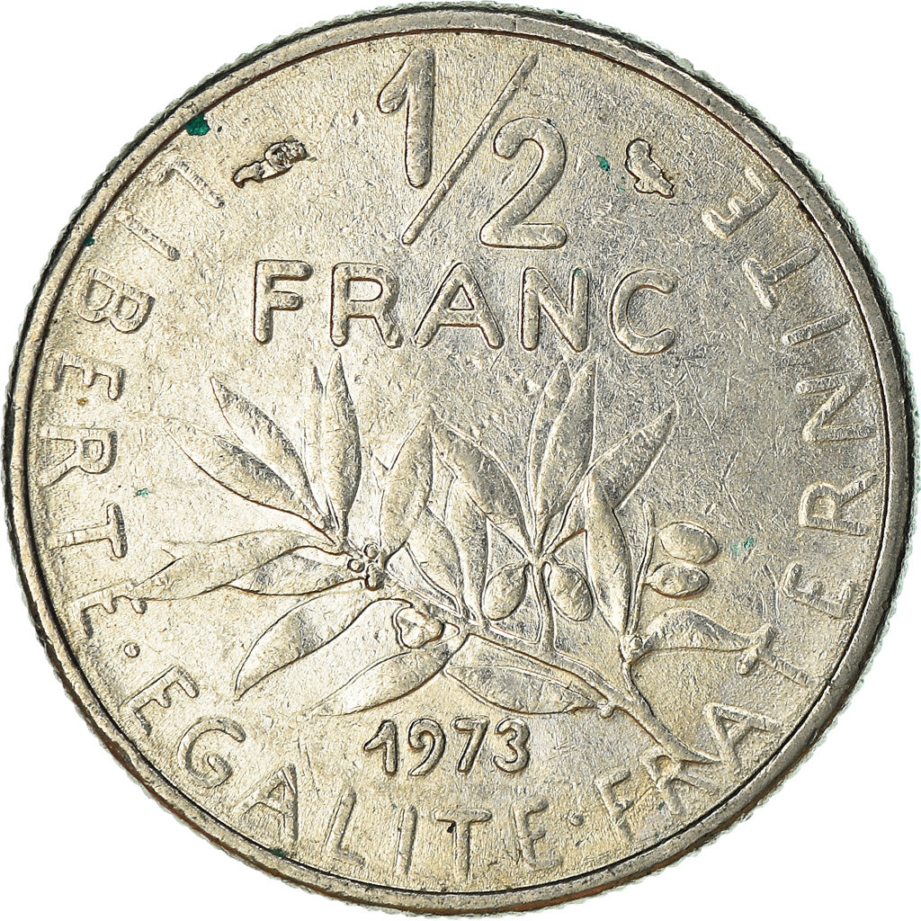Munten, Frankrijk, 1/2 Franc, 1973