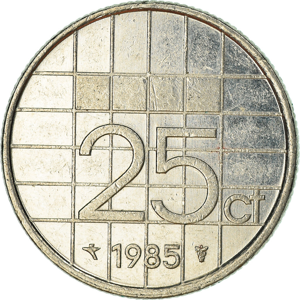 Moeda, Países Baixos, 25 Cents, 1985