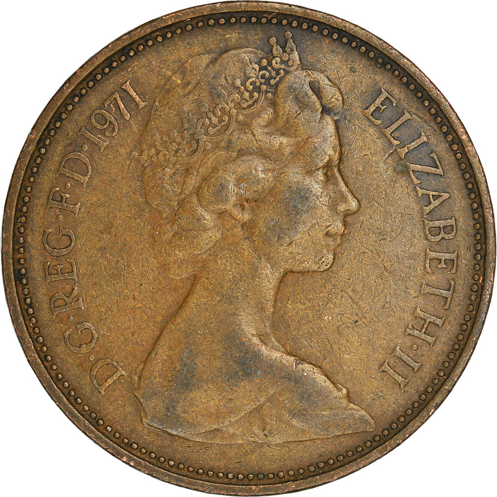 Moneda, Gran Bretaña, 2 New Pence, 1971