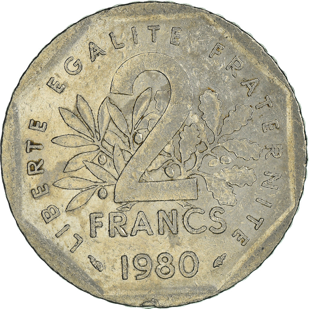 Coin, France, 2 Francs, 1980