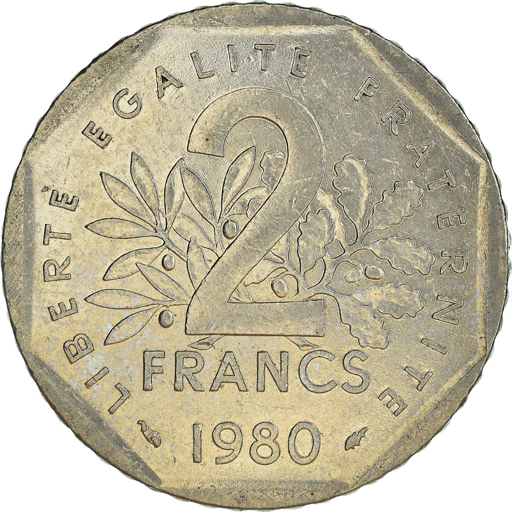 Coin, France, 2 Francs, 1980