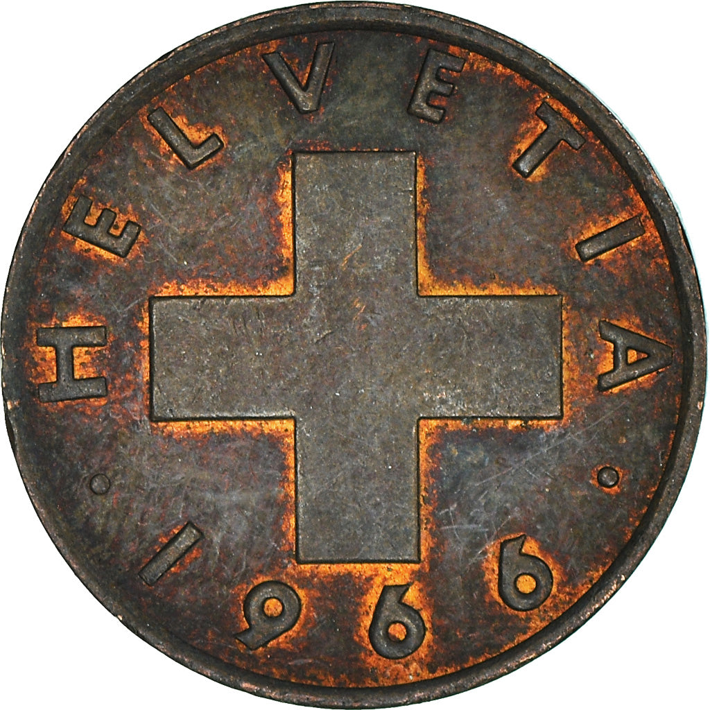 Münze, Schweiz, Rappen, 1966