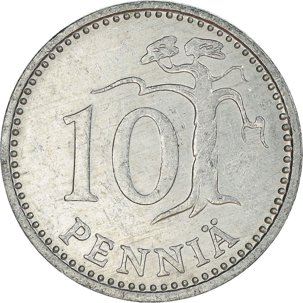 Moeda, Finlândia, 10 Pennia, 1985