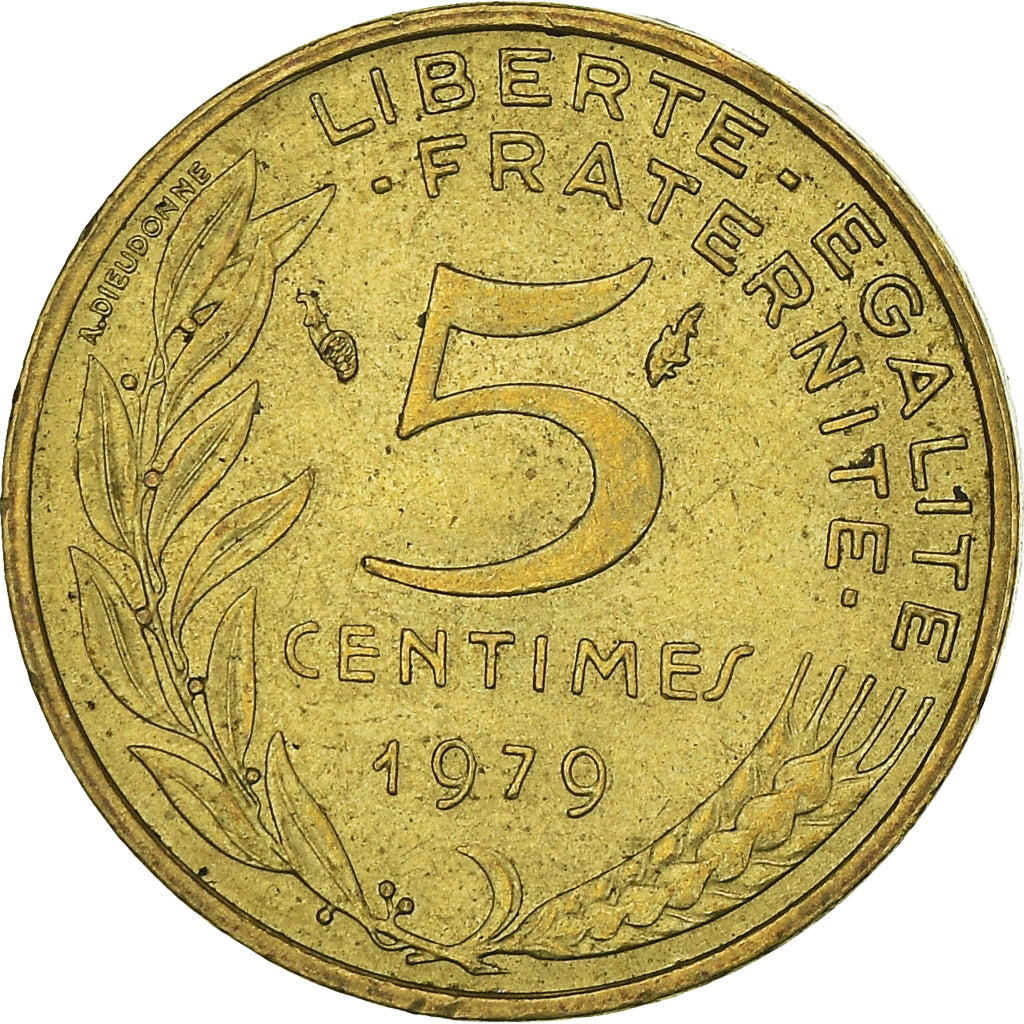 Moneta, Francja, 5 Centimes, 1979