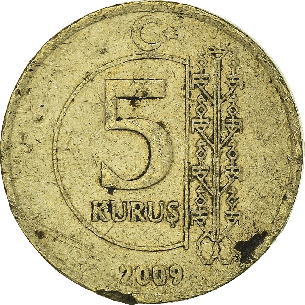 Moneta, Turcja, 5 Kurus, 2009