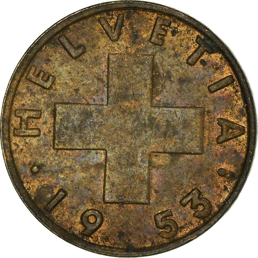 Münze, Schweiz, Rappen, 1953