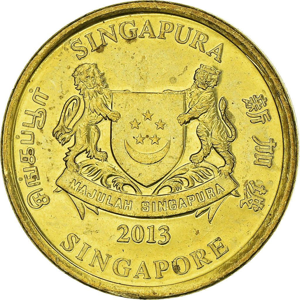 Coin, Singapore, 5 Cents, 2013