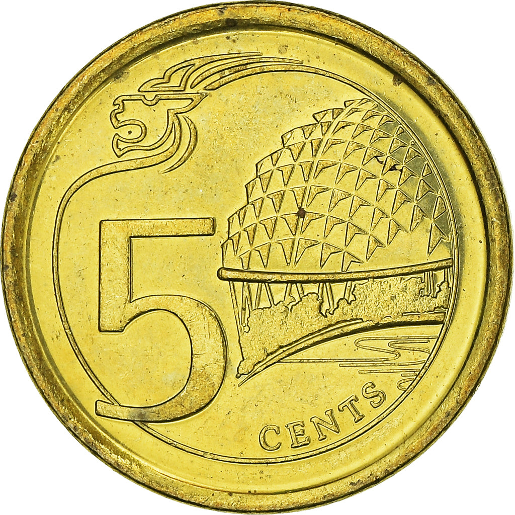 Coin, Singapore, 5 Cents, 2013