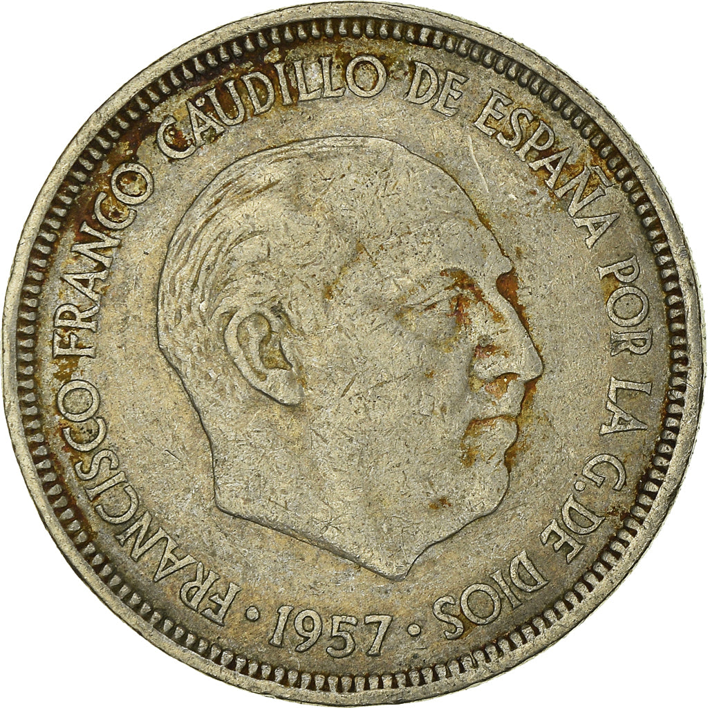 Moneta, Spagna, 5 Pesetas, 1957 (74)
