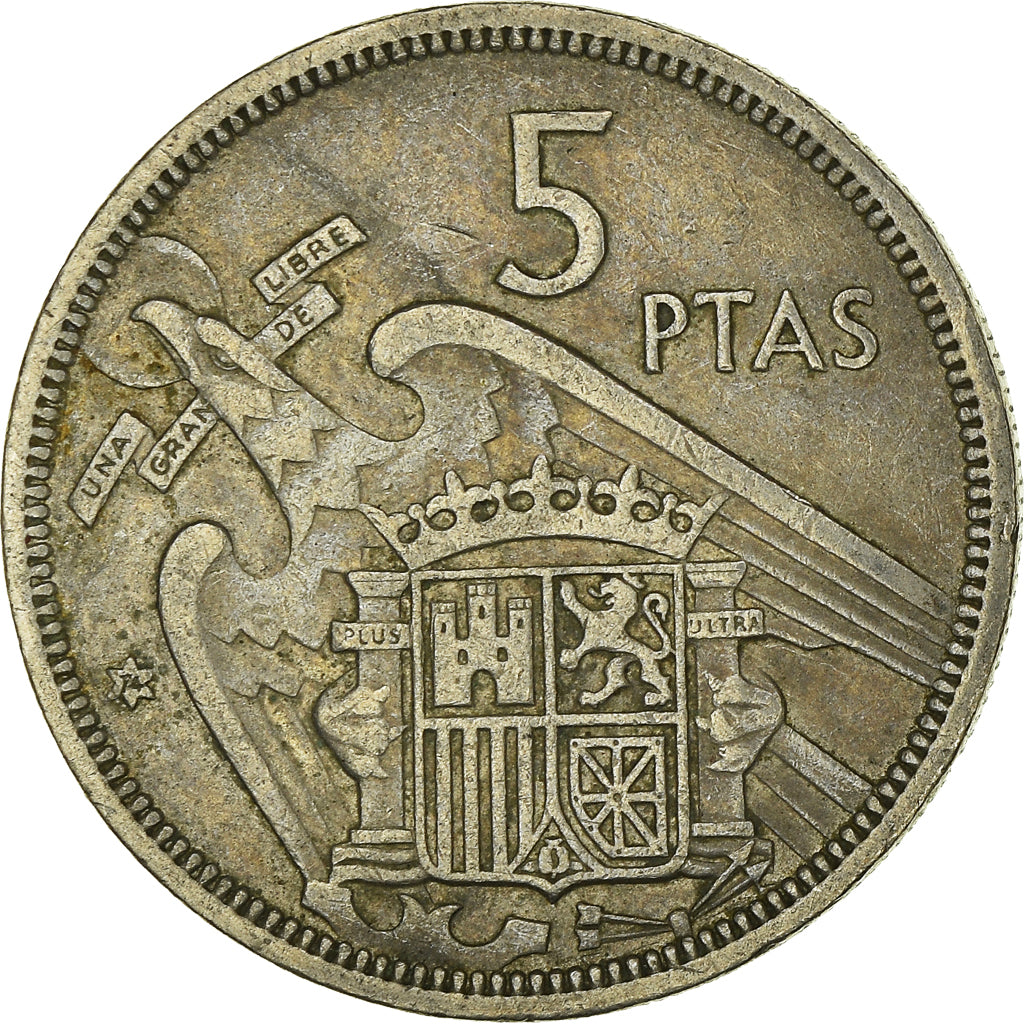 Moneta, Spagna, 5 Pesetas, 1957 (74)