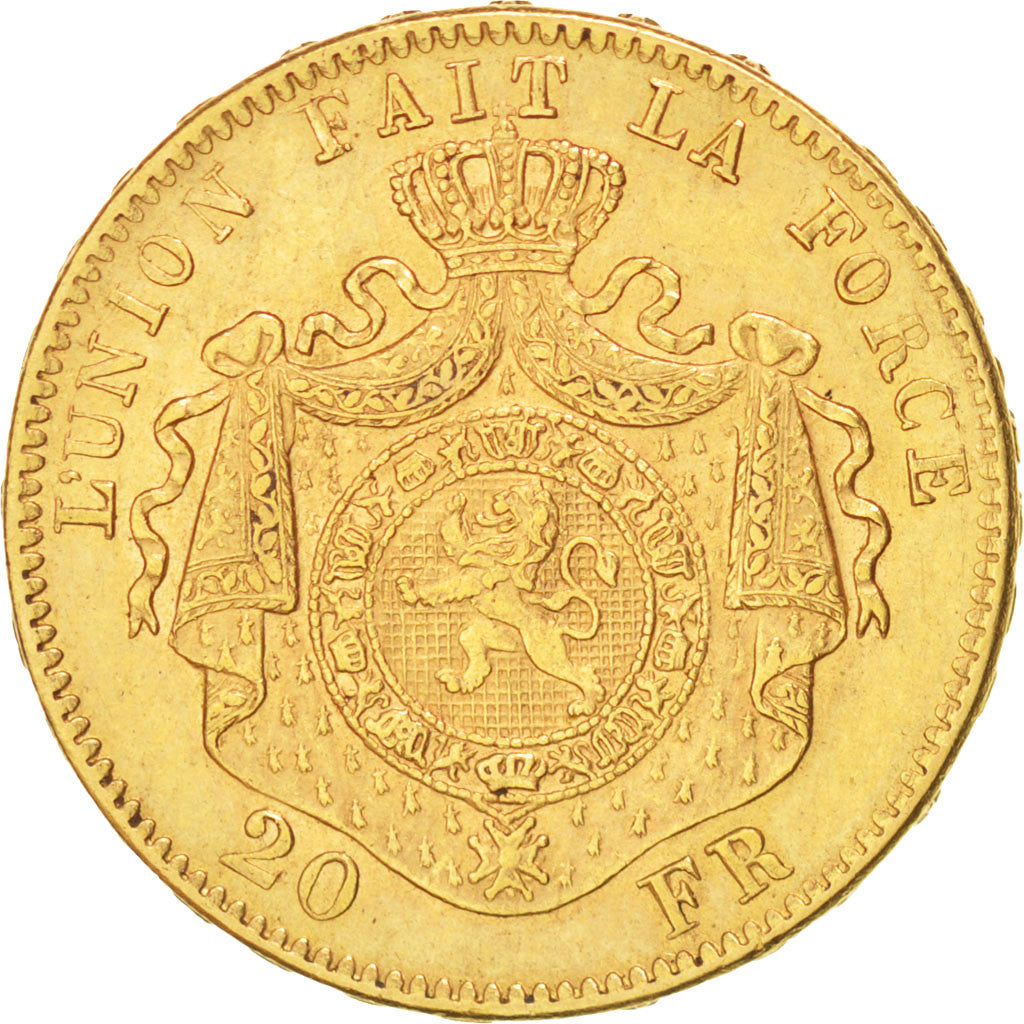 Belgique, Léopold II, 20 Francs Or 1874, KM 37