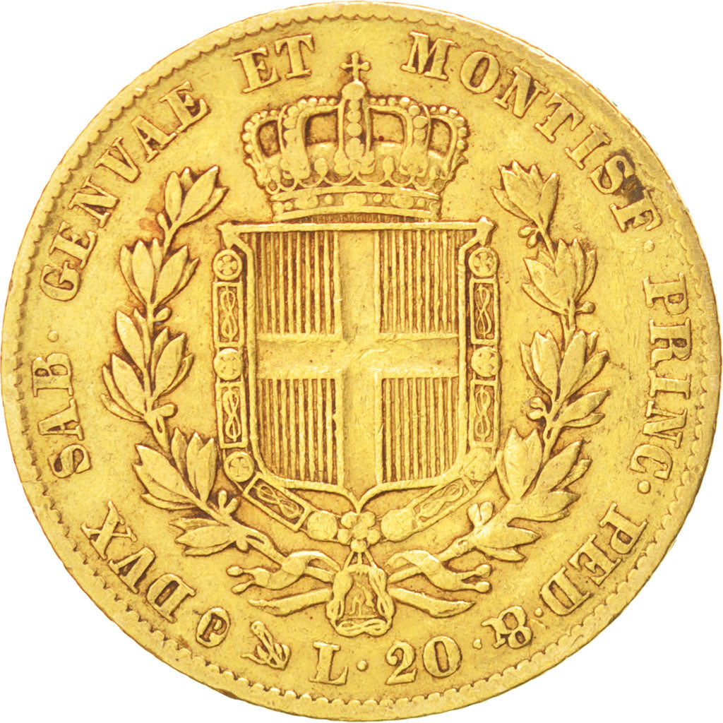 STATI ITALIANI, SARDINIA, Carlo Alberto, 20 Lire, 1835, Genoa, BB, Oro, KM:131.2