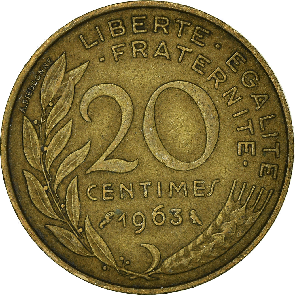 Münze, Frankreich, 20 Centimes, 1963