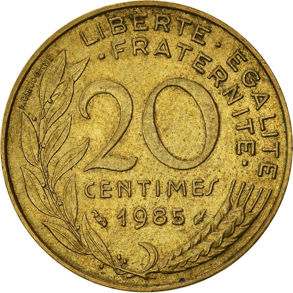 Munten, Frankrijk, 20 Centimes, 1985