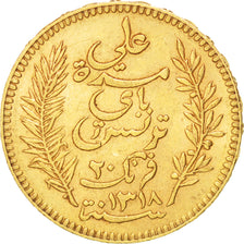 TUNISIA, 20 Francs, 1900, Paris, KM #227, EF(40-45), Gold