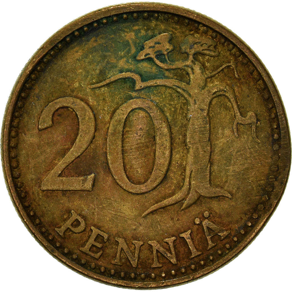 Monnaie, Finlande, 20 Pennia, 1973