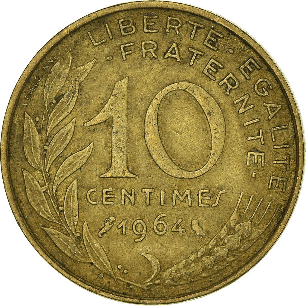 Moneta, Francja, 10 Centimes, 1964