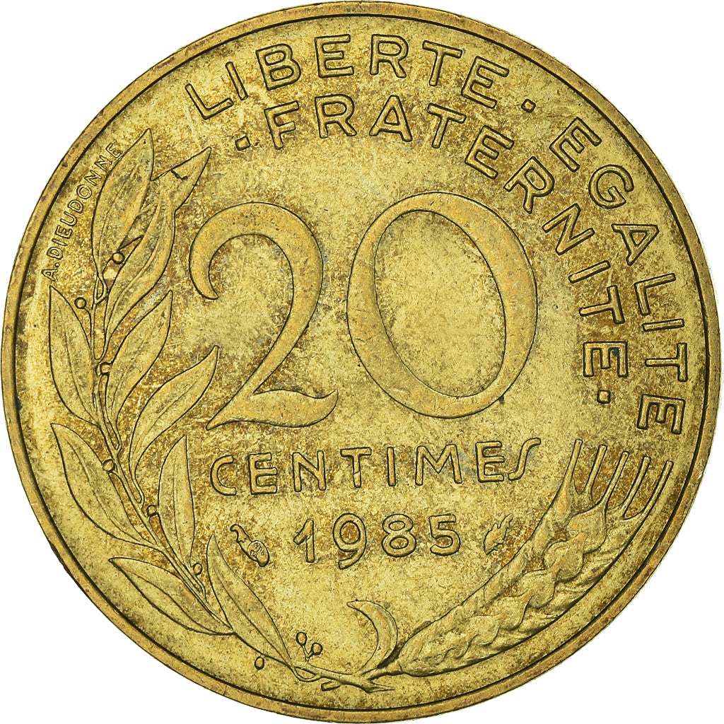 Moneta, Francia, 20 Centimes, 1985