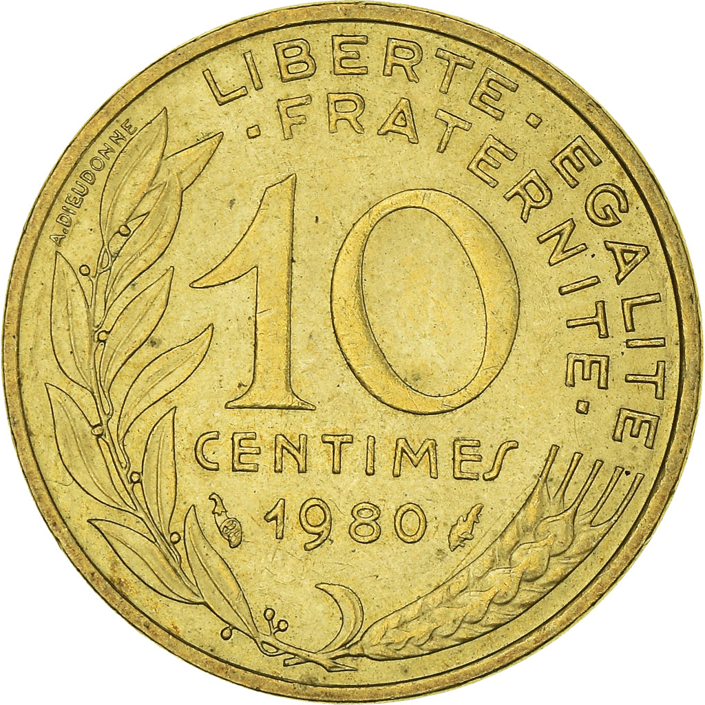 Monnaie, France, 10 Centimes, 1980