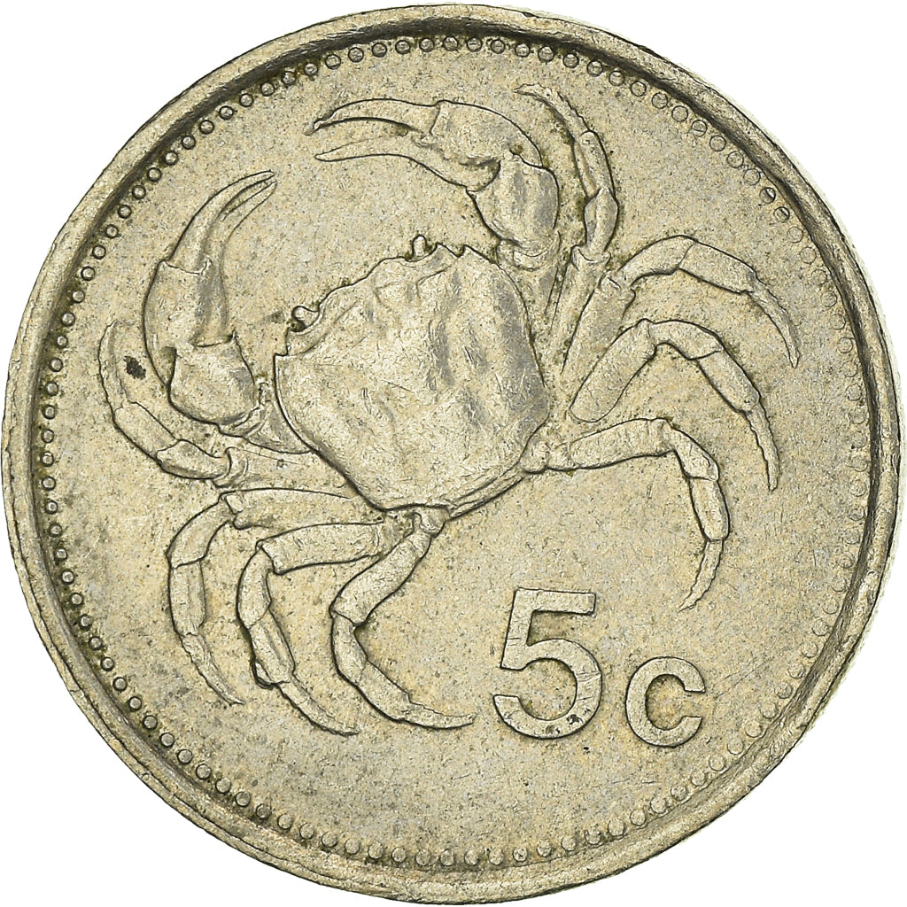 Coin, Malta, 5 Cents, 1986