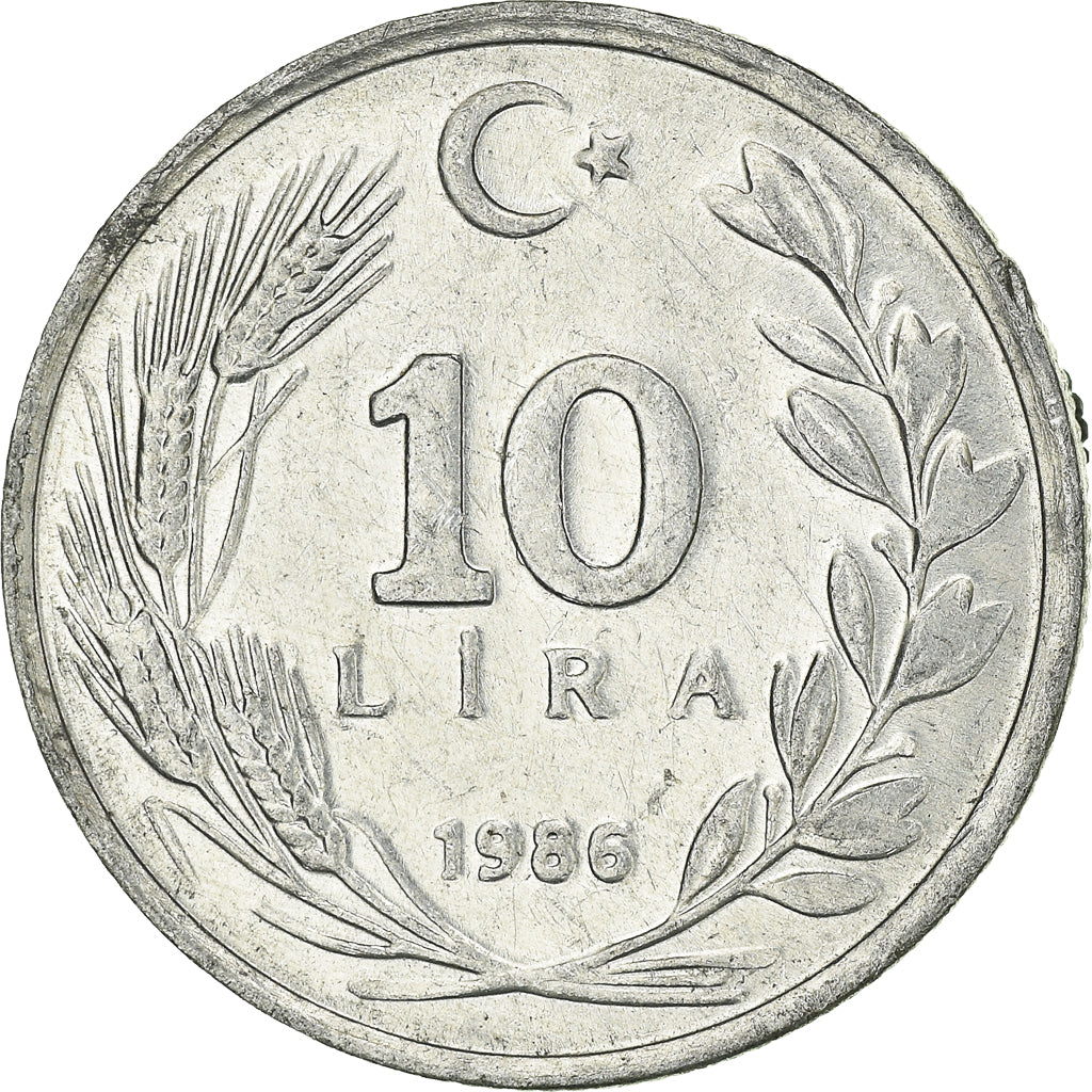 Moneda, Turquía, 10 Lira, 1986