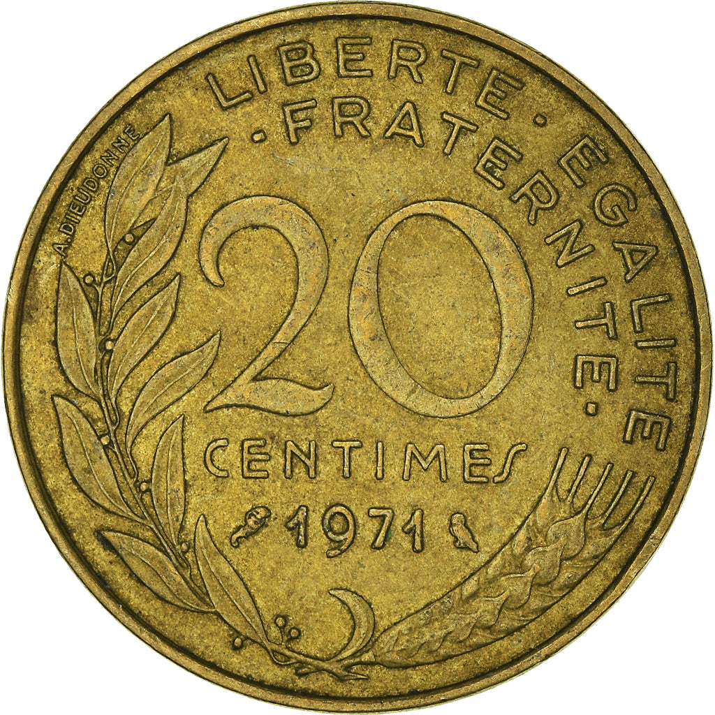 Coin, France, 20 Centimes, 1971