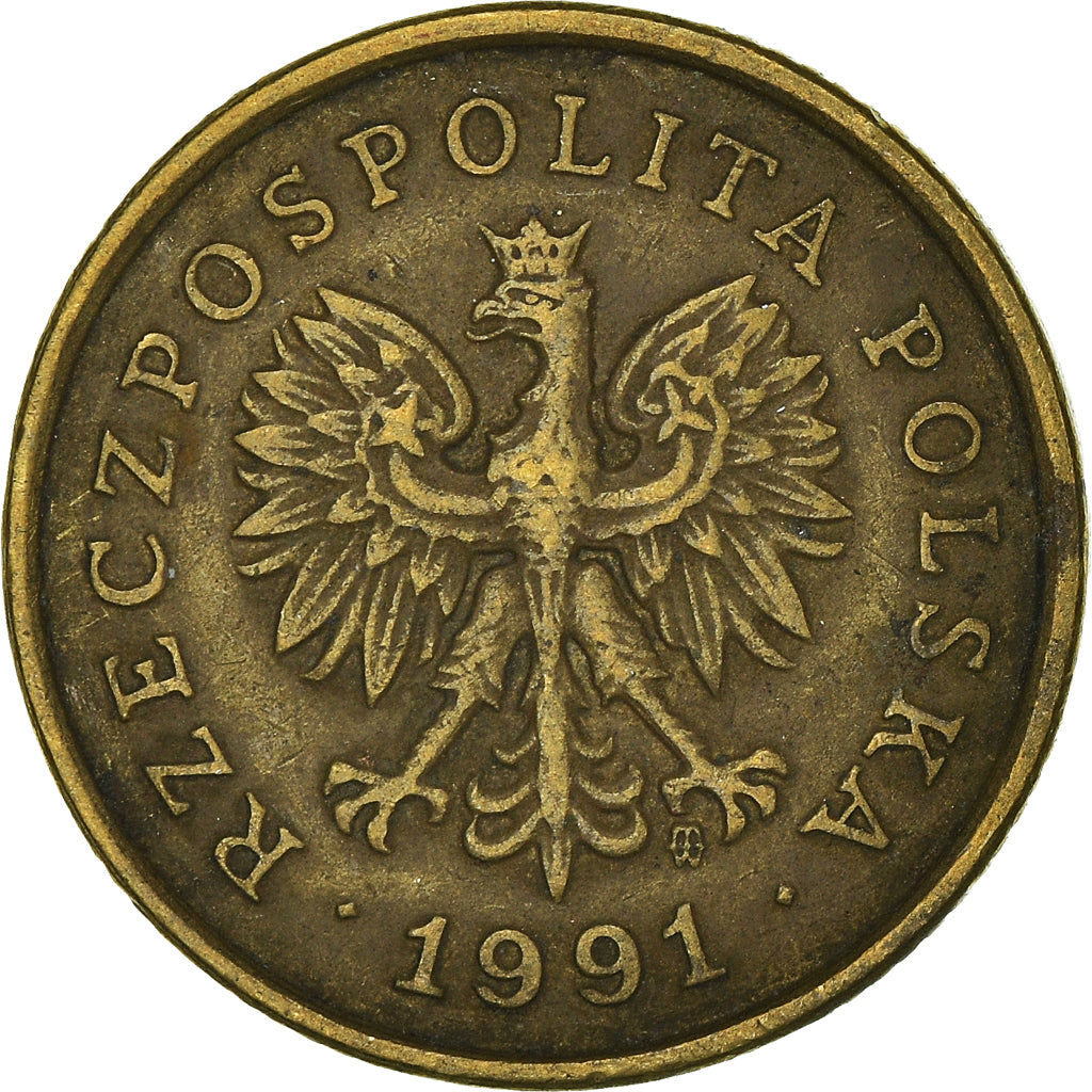 Moneta, Polonia, 5 Groszy, 1991