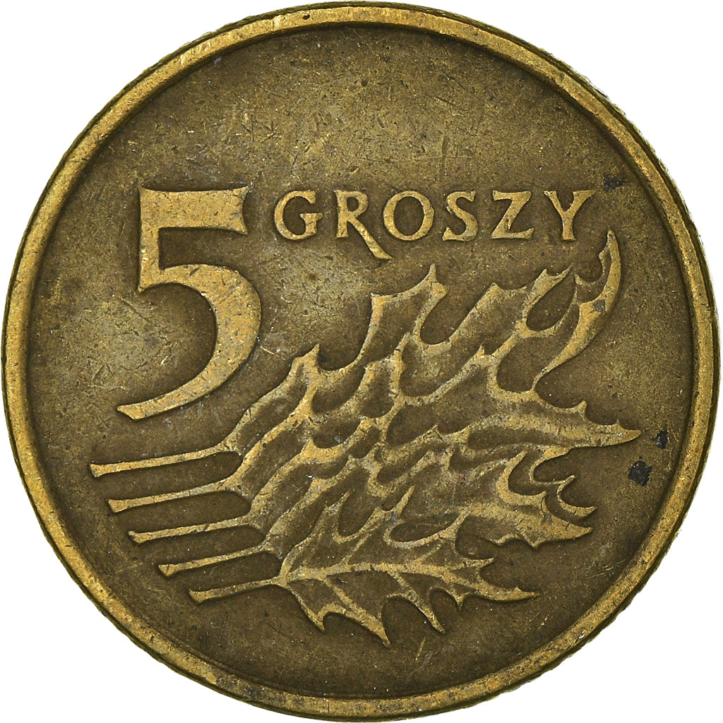 Moneta, Polonia, 5 Groszy, 1991