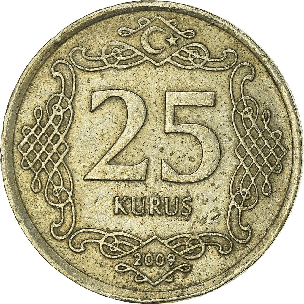 Coin, Turkey, 25 Kurus, 2009