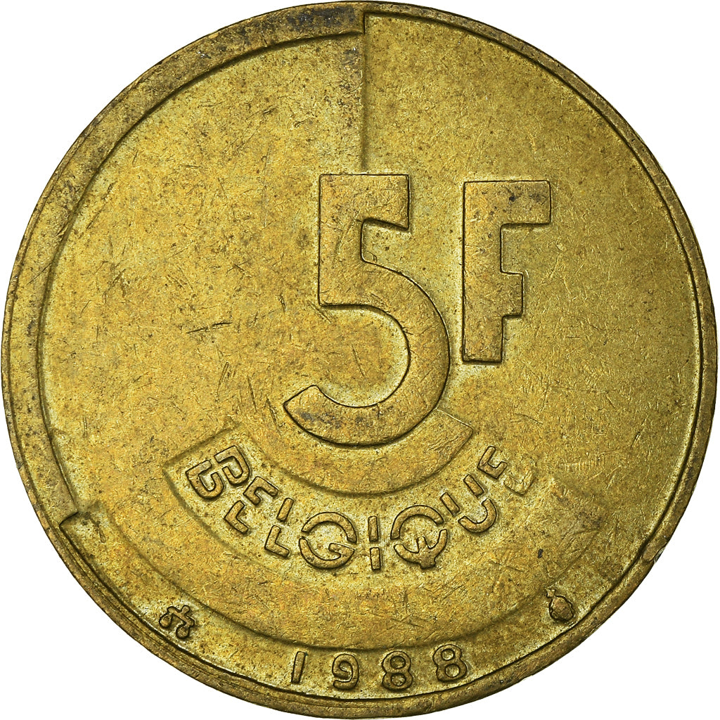 Münze, Belgien, 5 Francs, 5 Frank, 1988