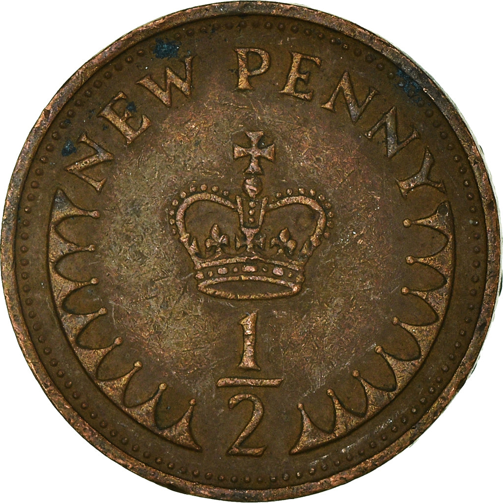 Monnaie, Grande-Bretagne, 1/2 New Penny, 1971