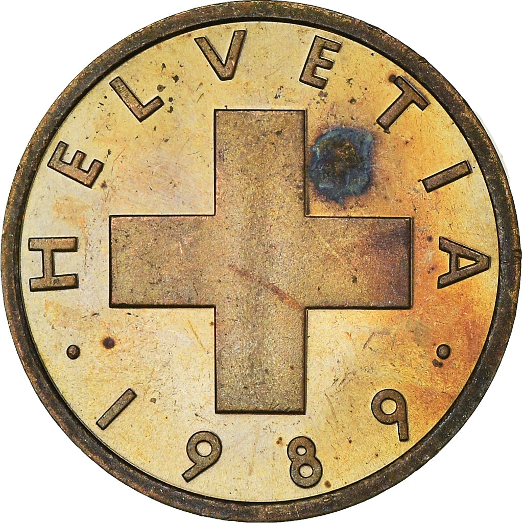 Münze, Schweiz, Rappen, 1989