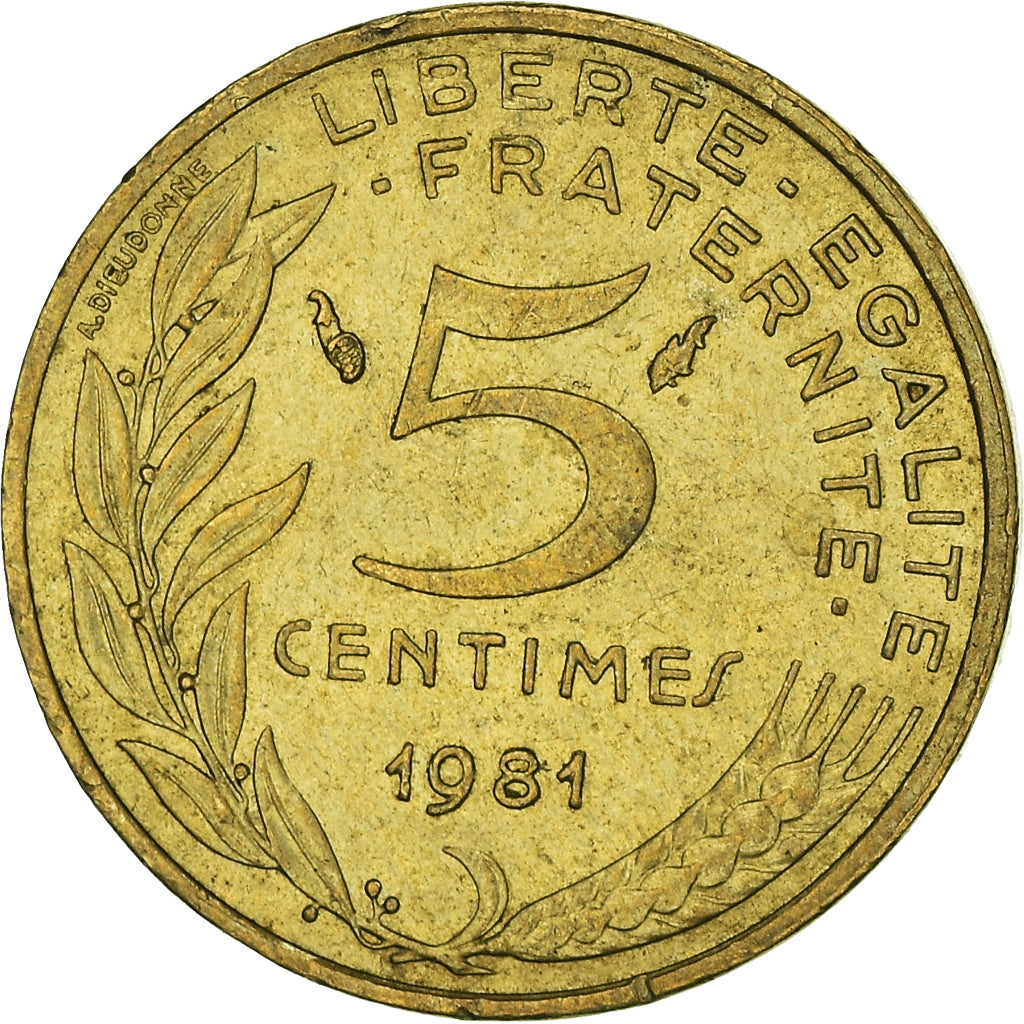 Munten, Frankrijk, 5 Centimes, 1981