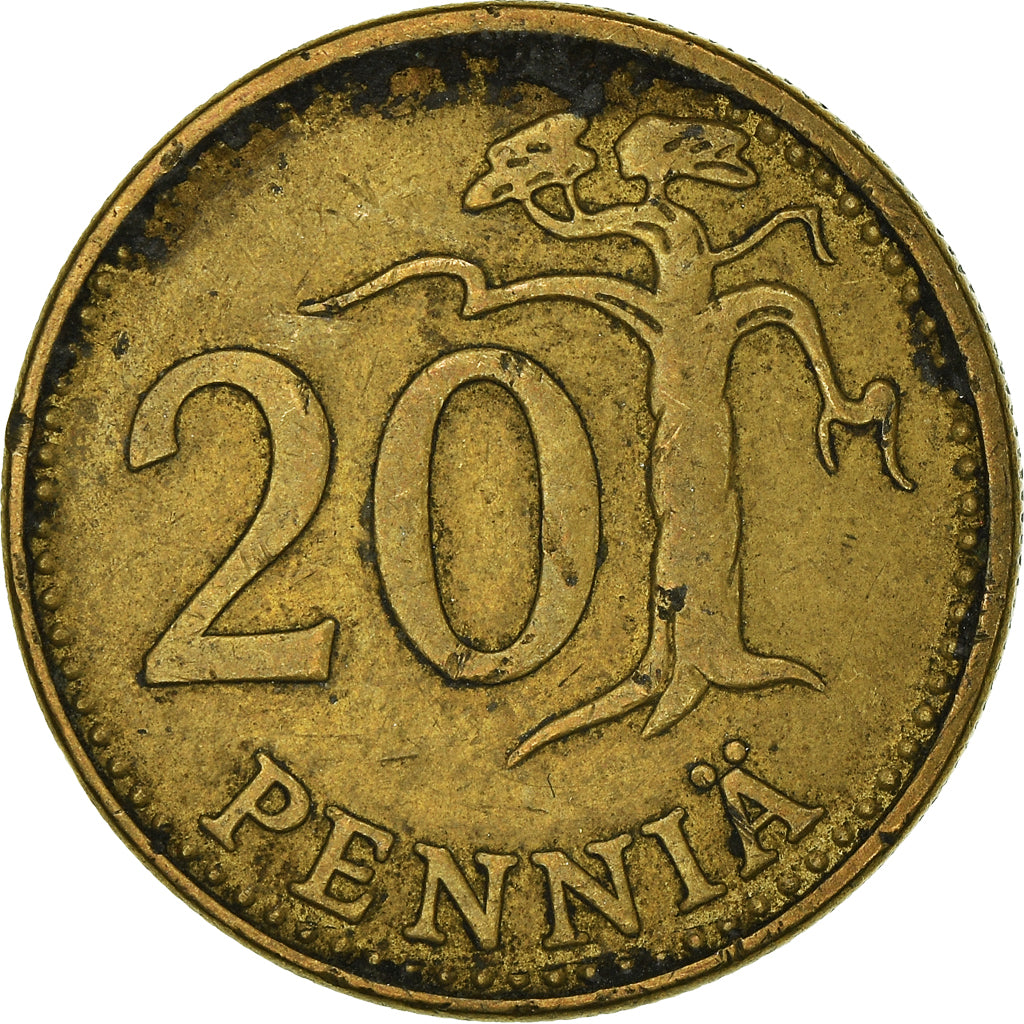 Moeda, Finlândia, 20 Pennia, 1963