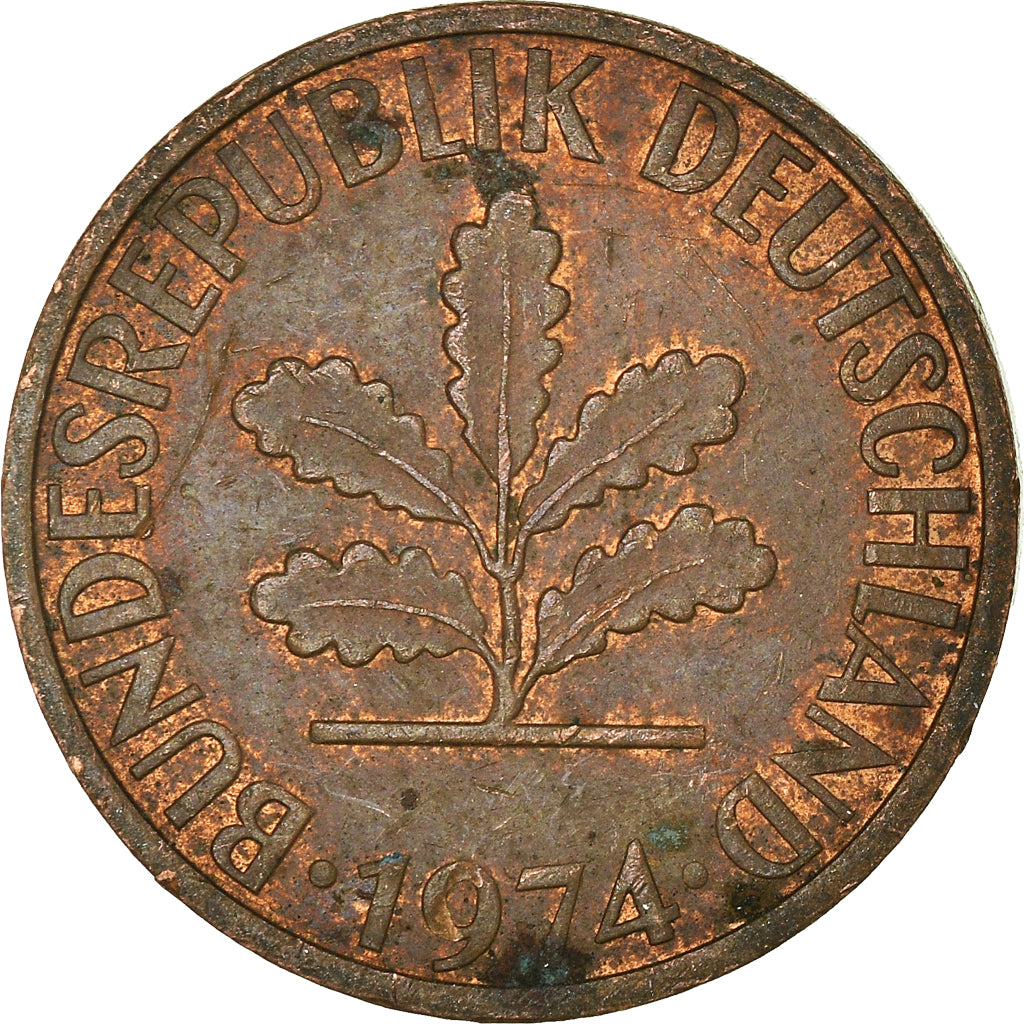 Moneda, ALEMANIA - REPÚBLICA FEDERAL, 2 Pfennig, 1974
