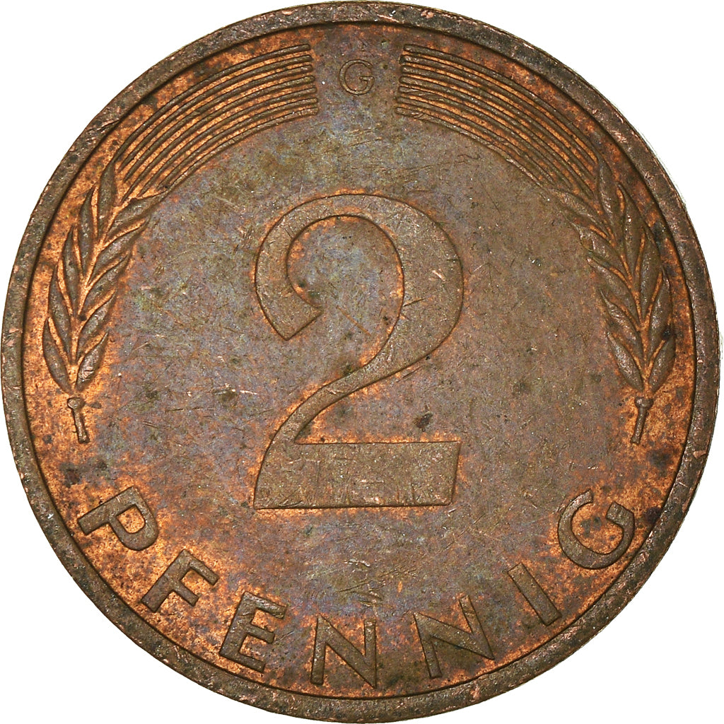 Moneda, ALEMANIA - REPÚBLICA FEDERAL, 2 Pfennig, 1974