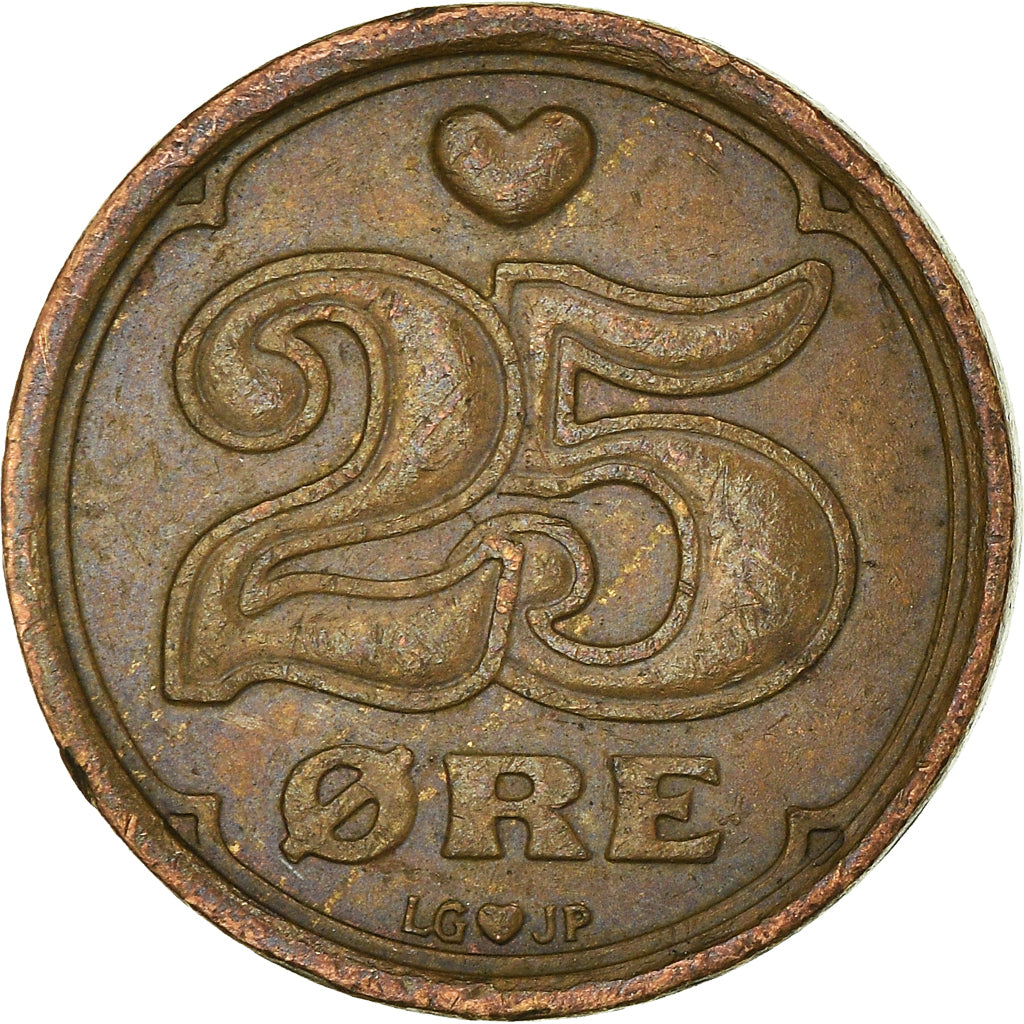 Moeda, Dinamarca, 25 Öre, 1990