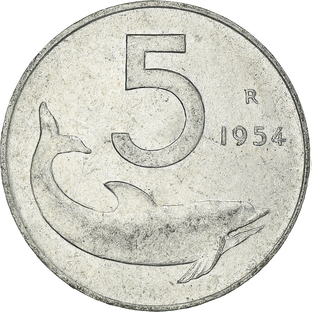 Monnaie, Italie, 5 Lire, 1954